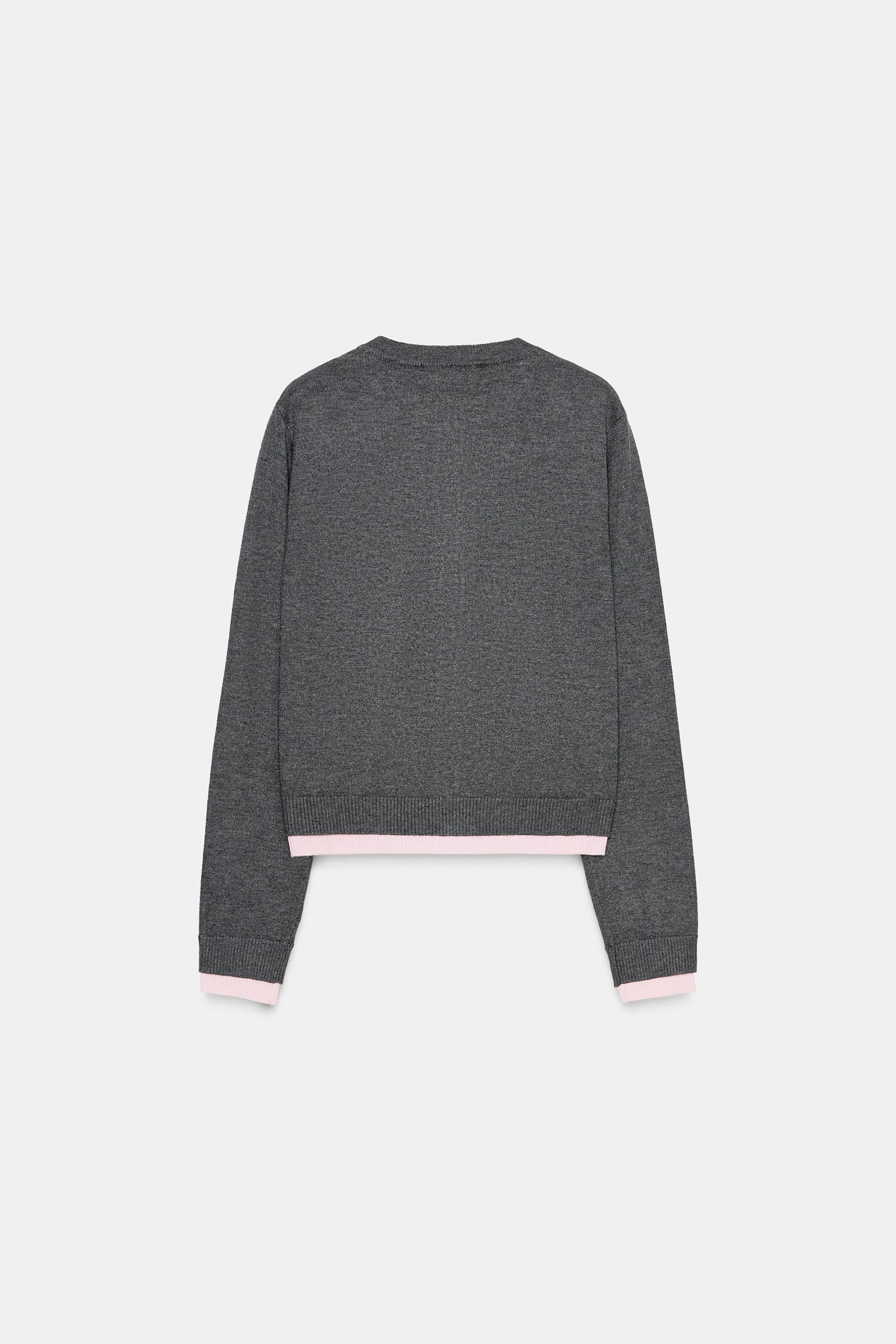 CONTRAST KNIT CARDIGAN - Image 4