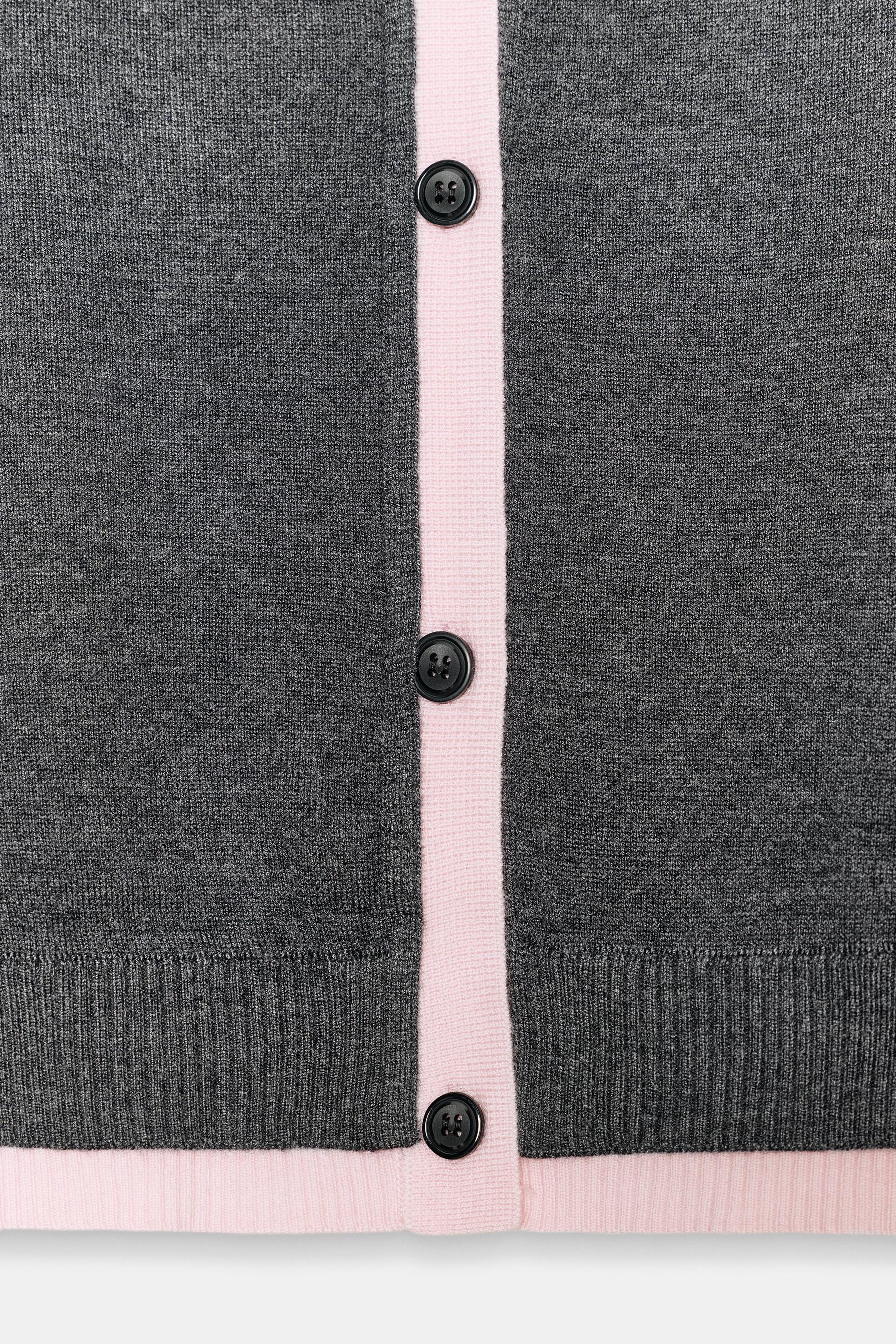 CONTRAST KNIT CARDIGAN - Image 5