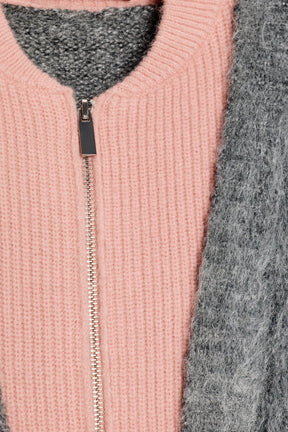 Checked Knit Cardigan