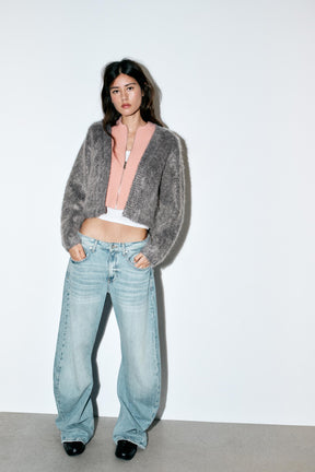 CHECKED KNIT CARDIGAN - Image 1