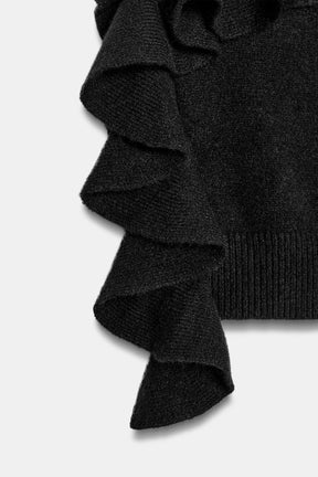 ASYMMETRIC KNIT JUMPER WITH RUFFLES - Image 6