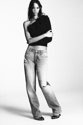 ASYMMETRIC KNIT JUMPER WITH RUFFLES - Image 1