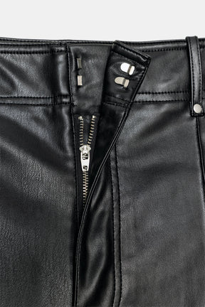 Tailored Wide-Leg Leather Trousers