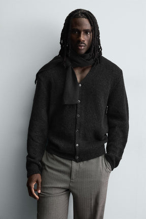 SHINY TEXTURED CARDIGAN - Image 5