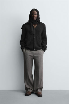 SHINY TEXTURED CARDIGAN - Image 1