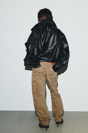 Animal Print Baggy Jeans