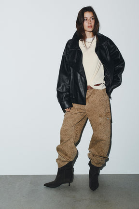 Animal Print Baggy Jeans