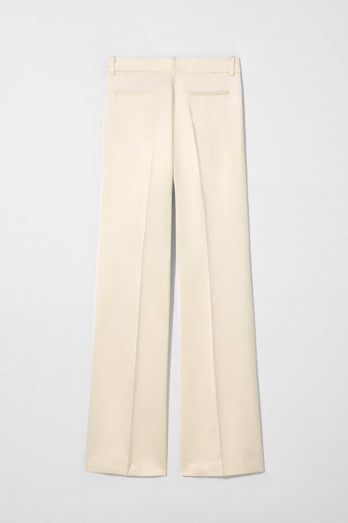 FLARED LINEN BLEND TROUSERS