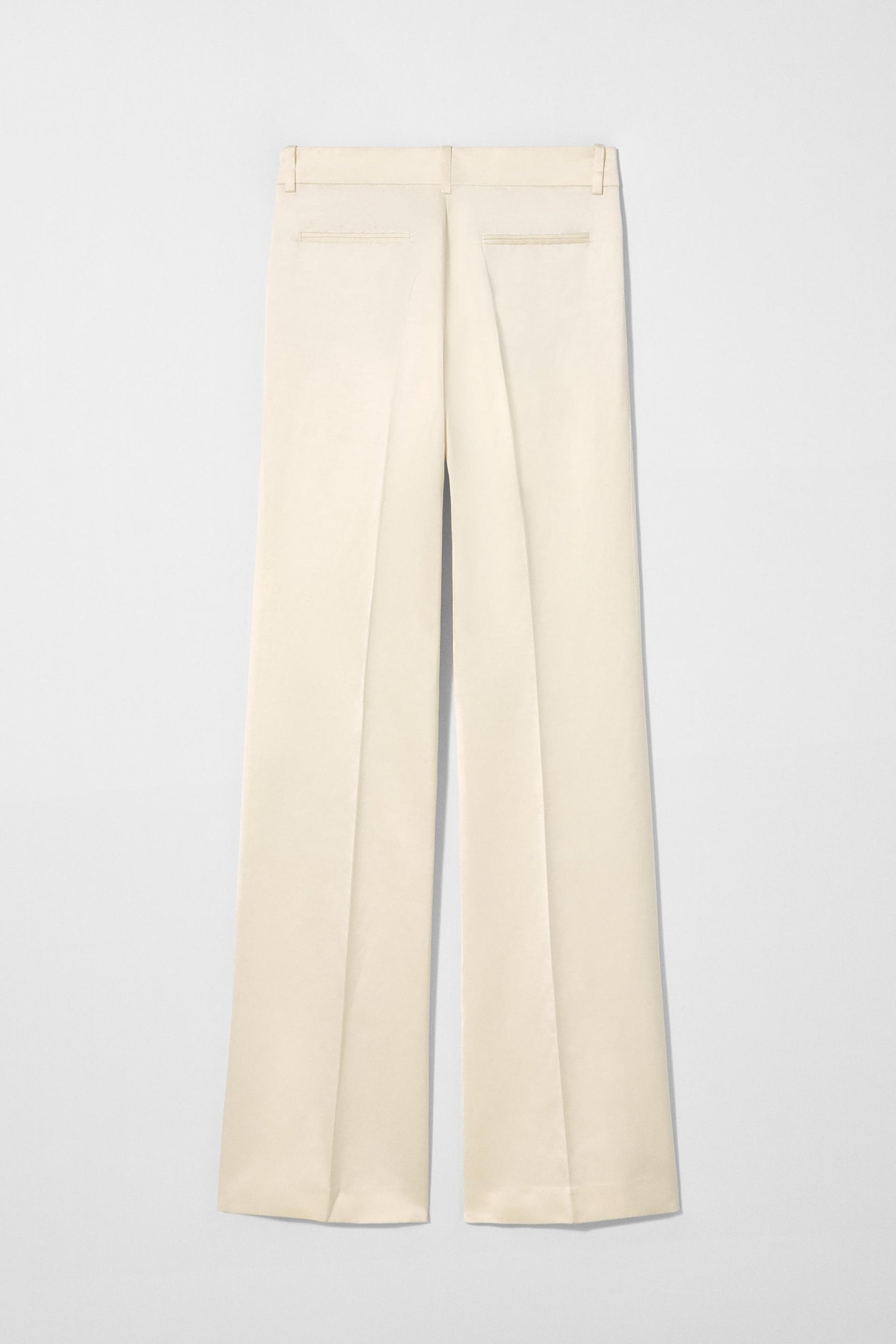 FLARED LINEN BLEND TROUSERS