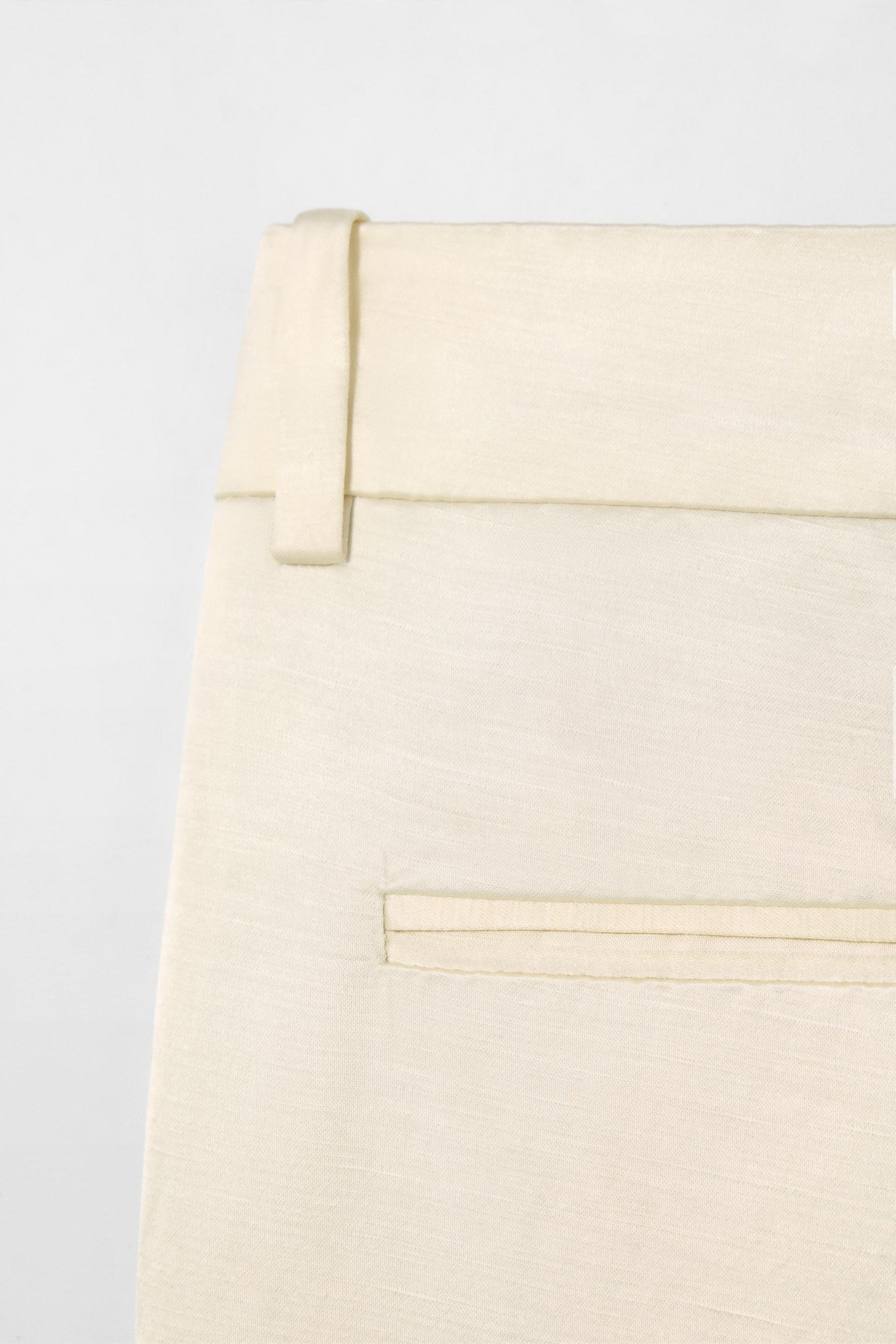 FLARED LINEN BLEND TROUSERS