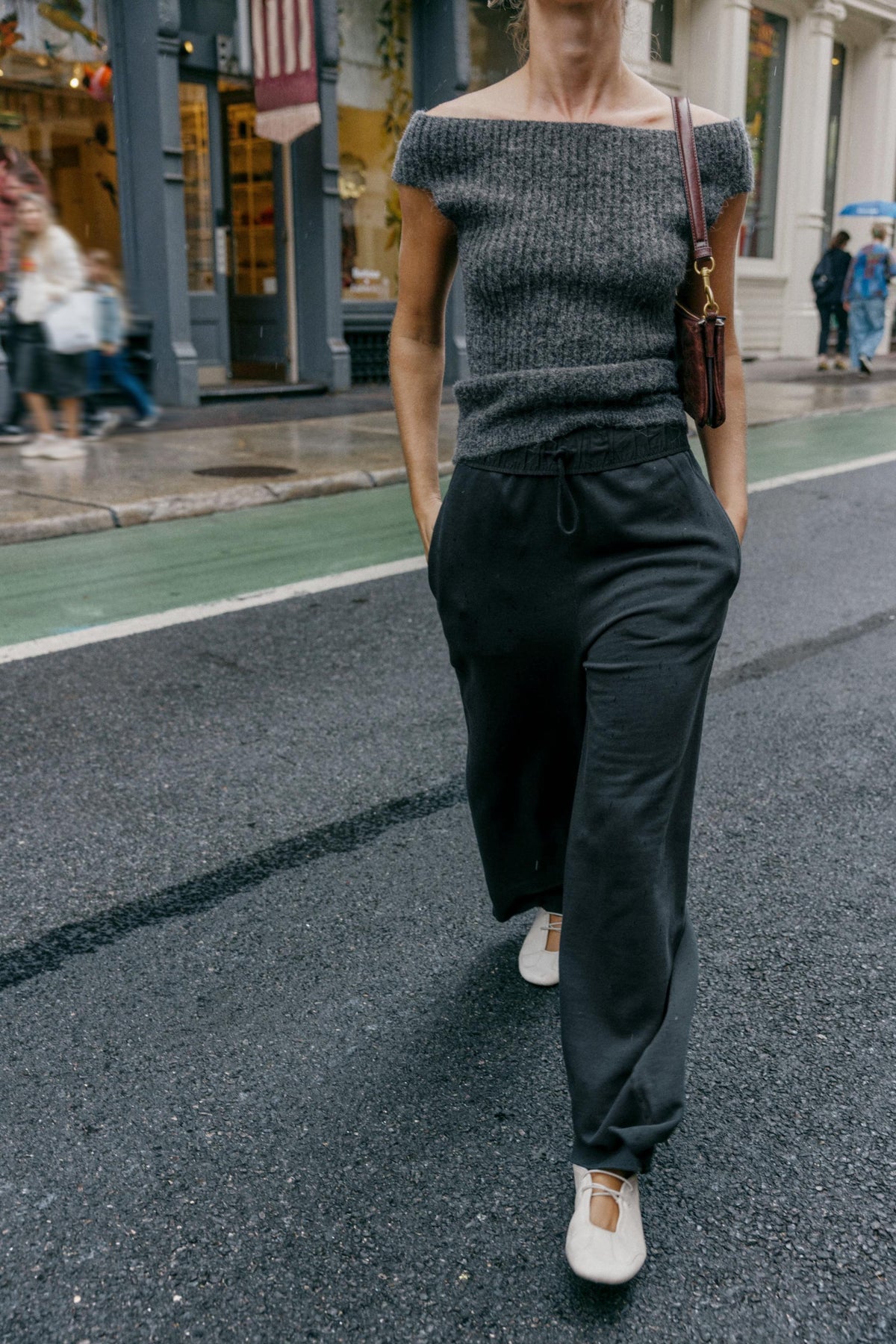 WASHED CONTRAST TROUSERS