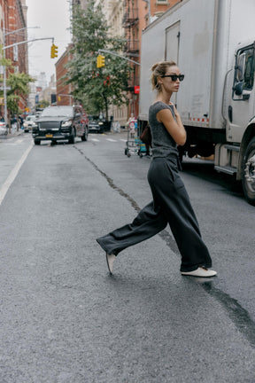 WASHED CONTRAST TROUSERS