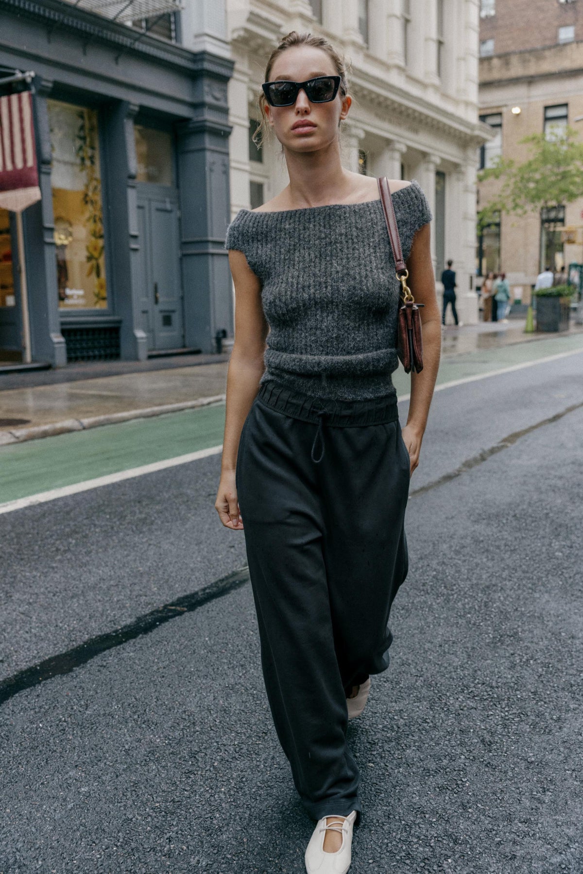 WASHED CONTRAST TROUSERS