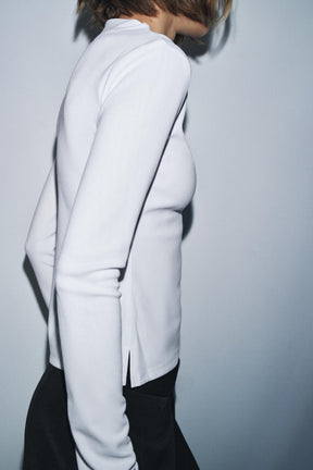 CREPE HIGH NECK SHIRT