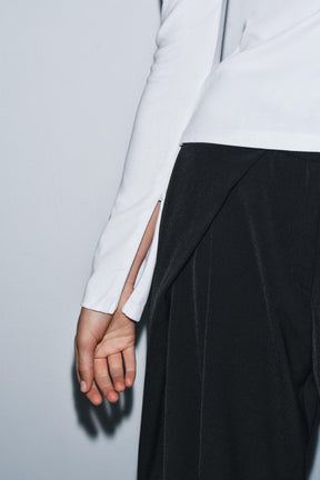 CREPE HIGH NECK SHIRT