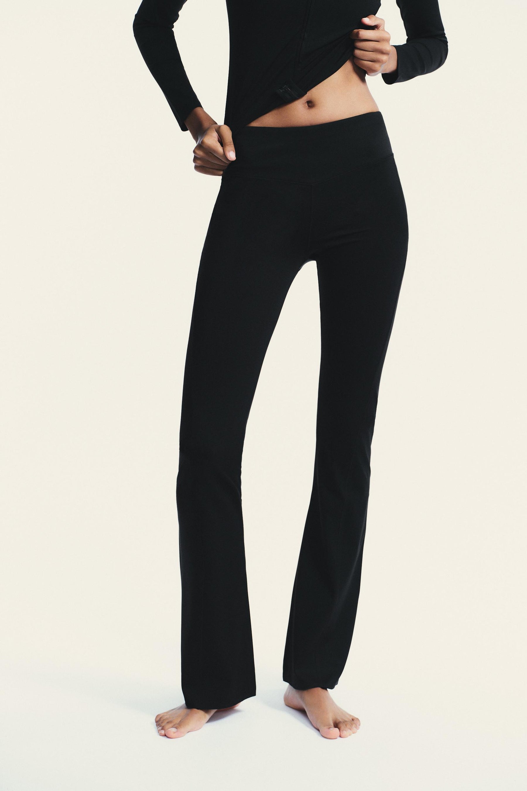 POLYAMIDE FLARE TROUSERS