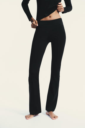 POLYAMIDE FLARE TROUSERS