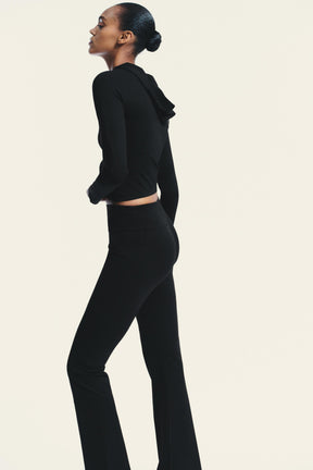 POLYAMIDE FLARE TROUSERS