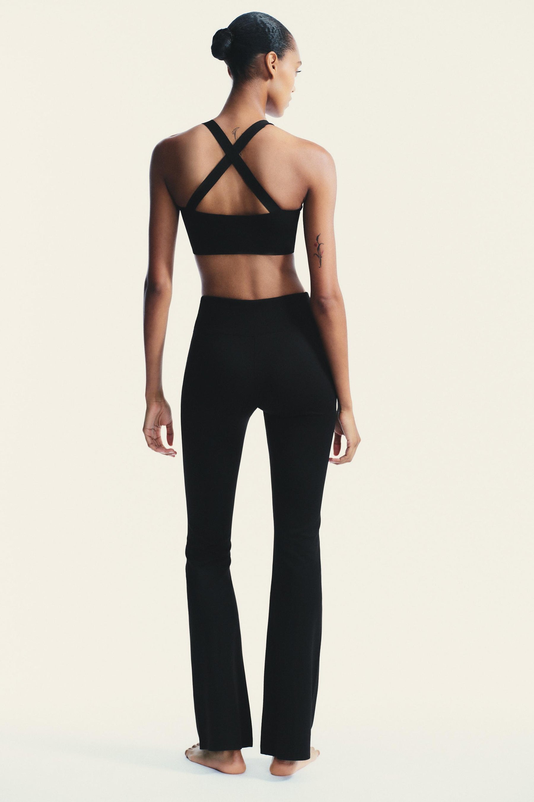 POLYAMIDE FLARE TROUSERS