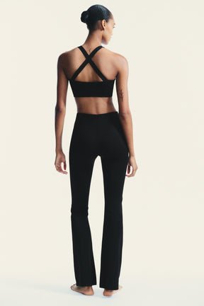 POLYAMIDE FLARE TROUSERS