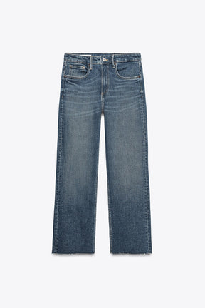 Cropped Flare High-Waist Jeans