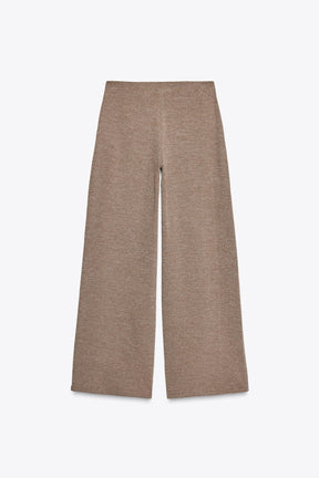WIDE-LEG TEXTURED TROUSERS