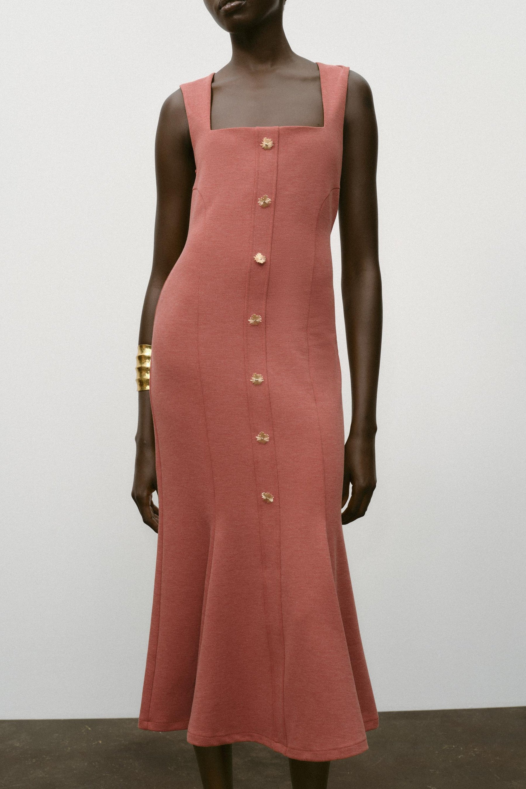 PIQUÉ DRESS WITH BUTTONS - Image 2