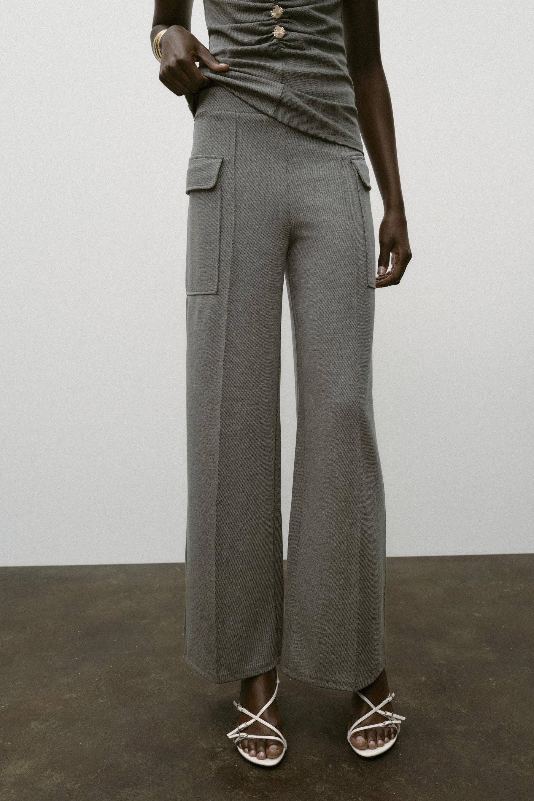 Piqué Trousers with Pockets