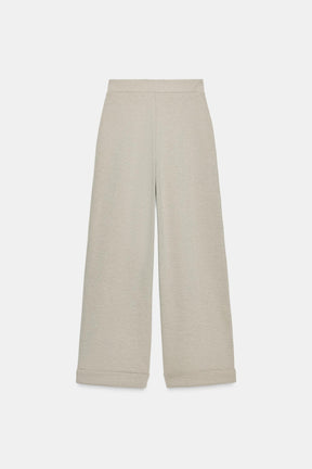 Wide-Leg Twill Trousers