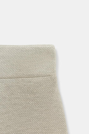 Wide-Leg Twill Trousers