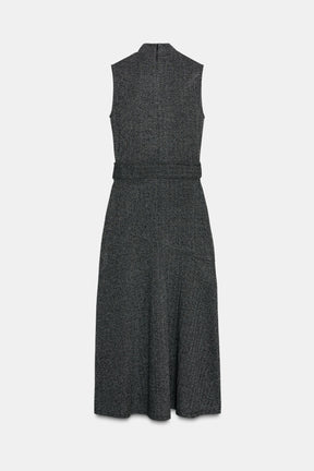 Twill Dress with Belt