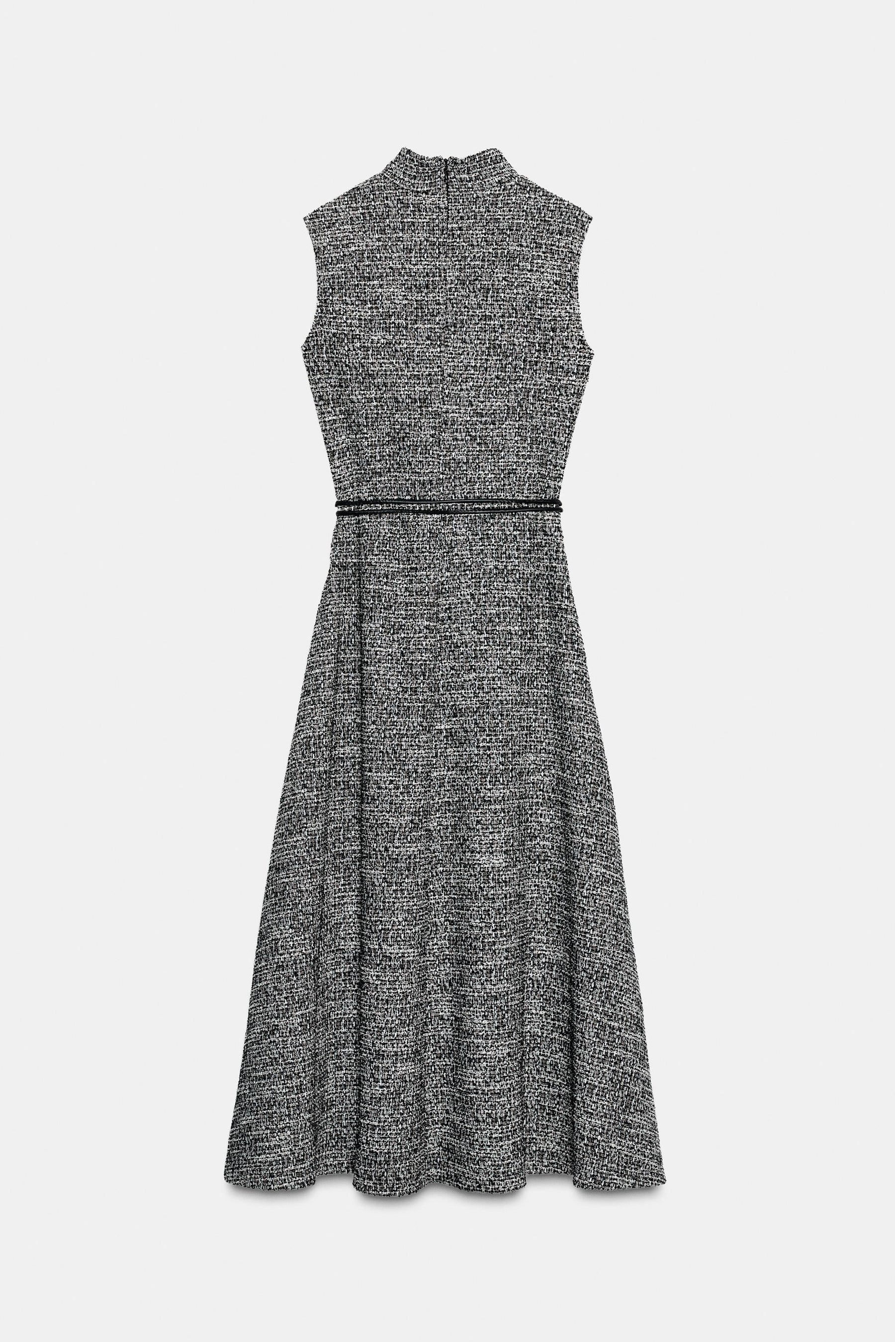 TEXTURED BELTED DRESS - Image 8