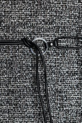 TEXTURED BELTED DRESS