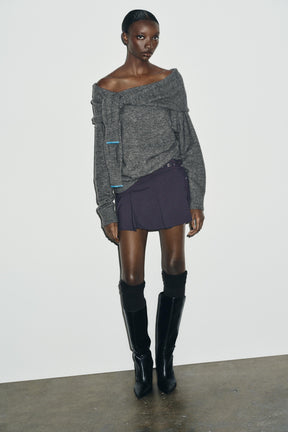 OFF-SHOULDER KNIT JUMPER