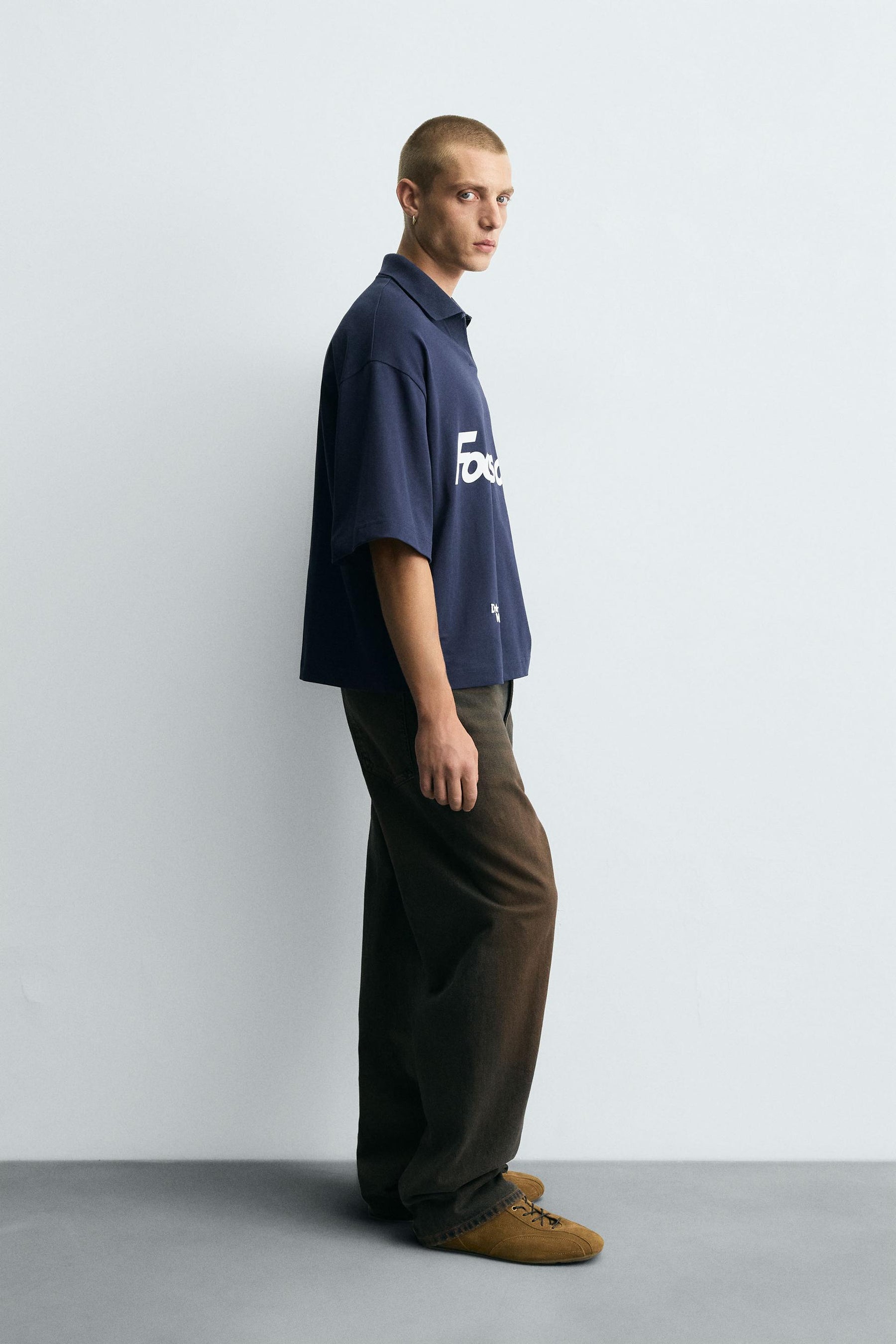 RETRO FOOTBALL PRINT POLO SHIRT - Image 4