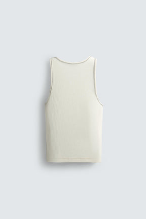 TANK T-SHIRT WITH CONTRAST TOPSTITCHING - Image 6