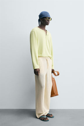 RELAXED FIT OPEN WEAVE TROUSERS - Image 4