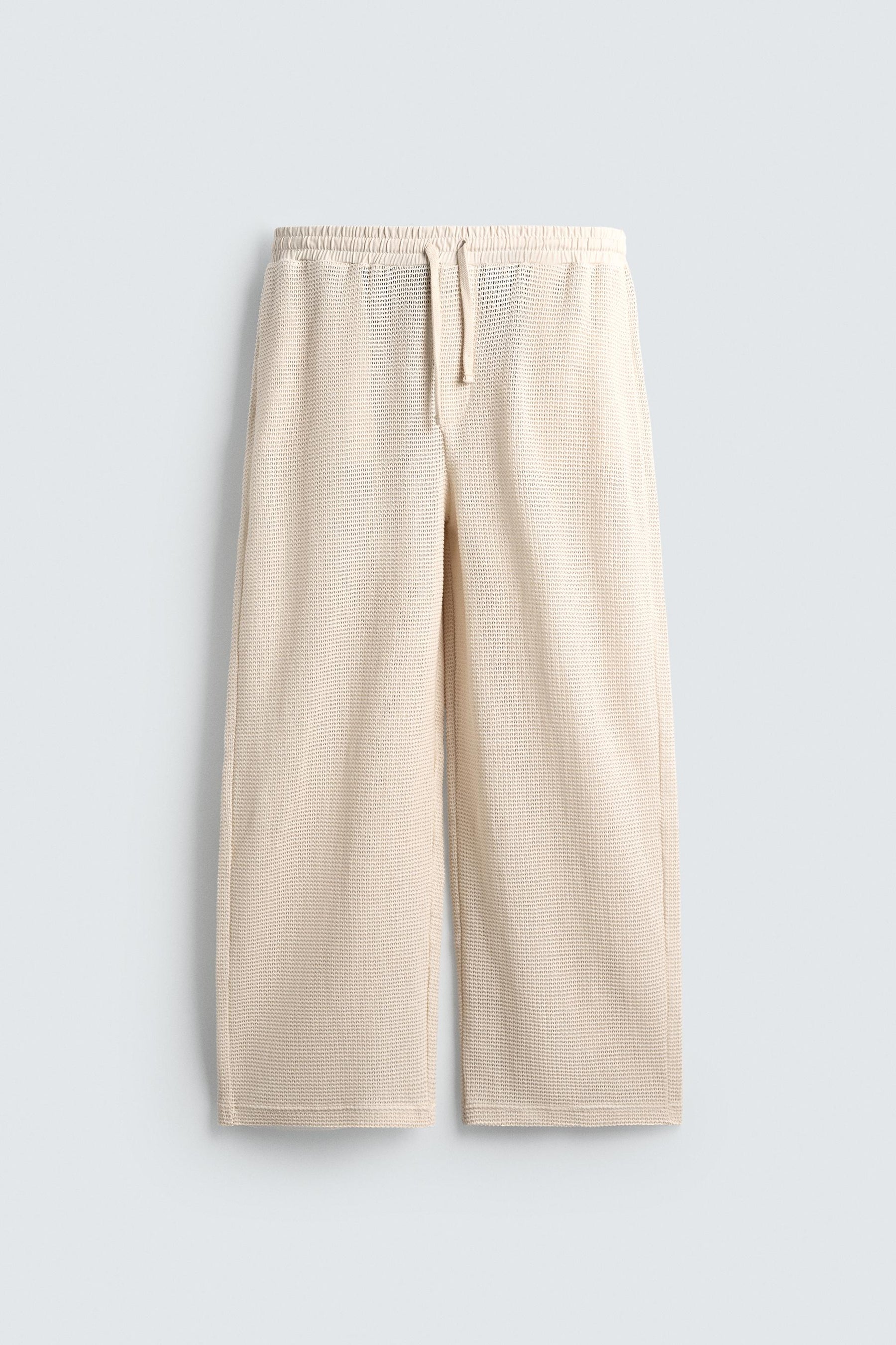 RELAXED FIT OPEN WEAVE TROUSERS - Image 6