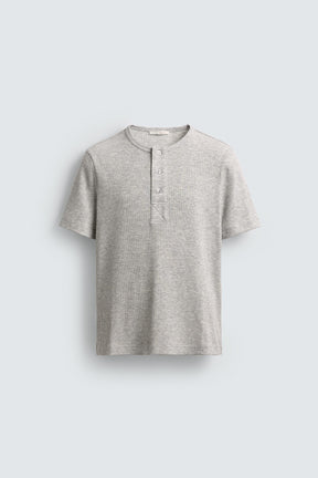GRANDAD COLLAR T-SHIRT - Image 7