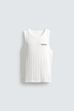 EMBROIDERED RIB TANK T-SHIRT - Image 7