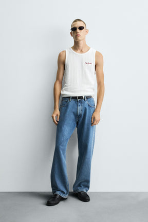 EMBROIDERED RIB TANK T-SHIRT - Image 1