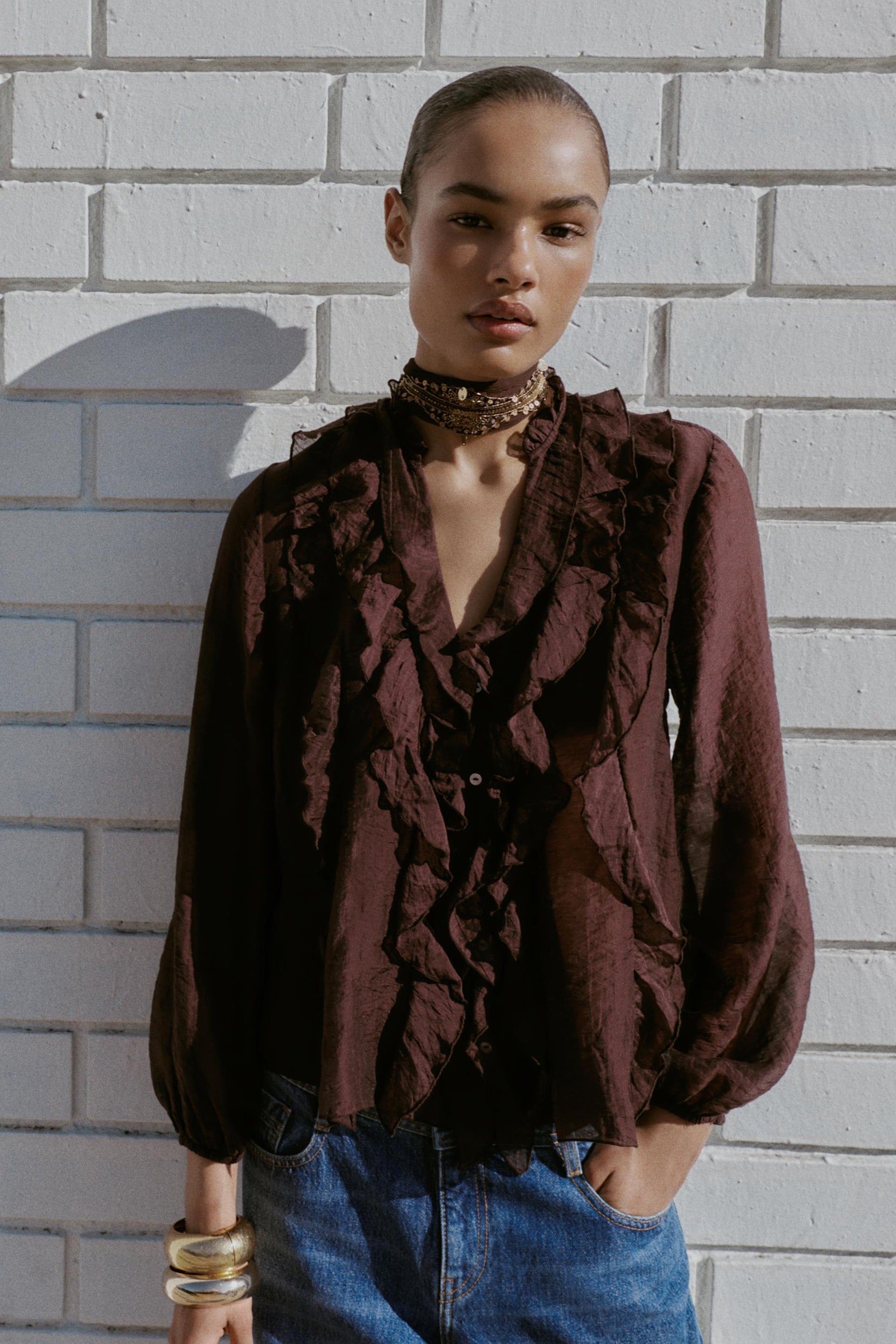 Ruffled Fashion Blouse