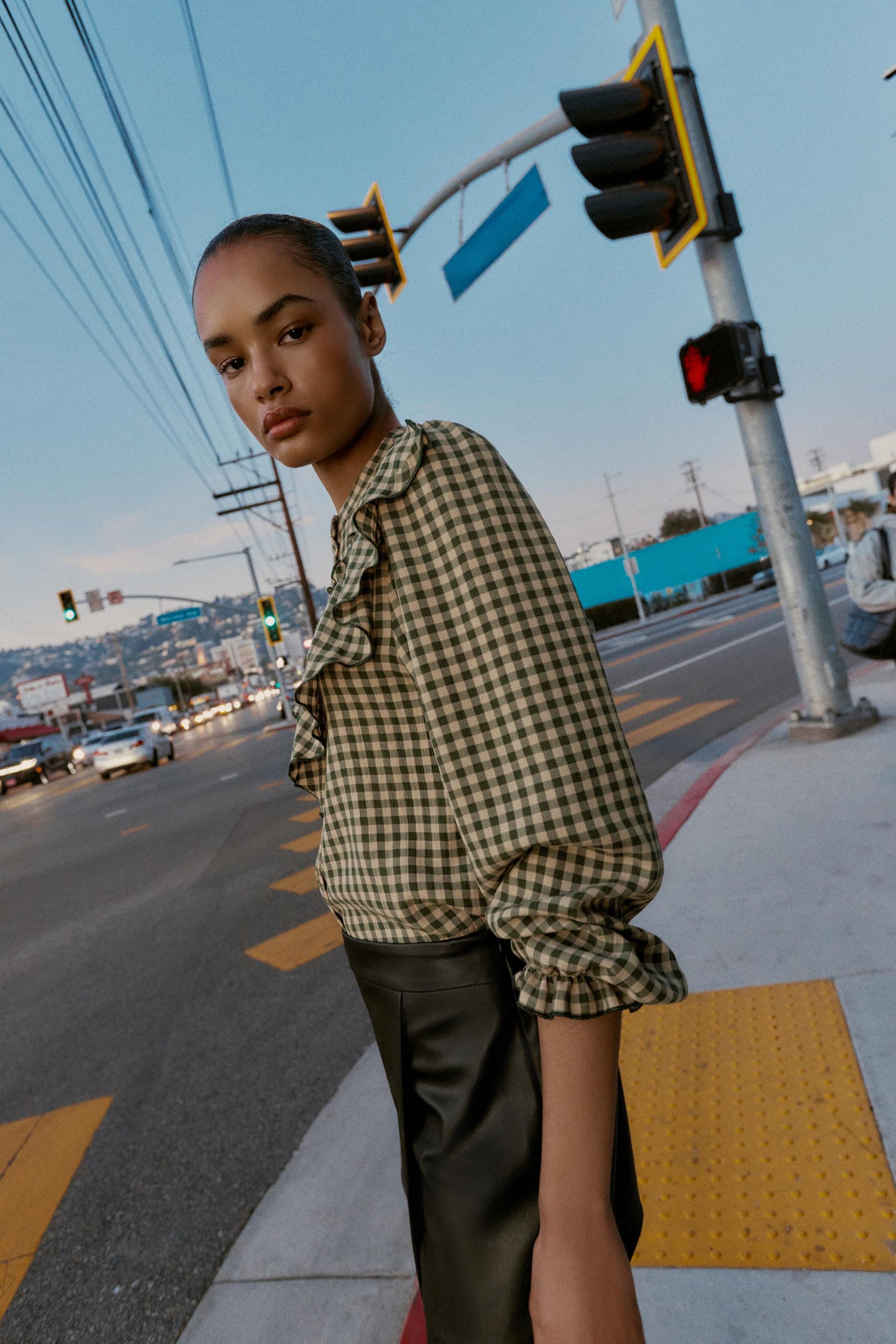 Ruffled Gingham Blouse