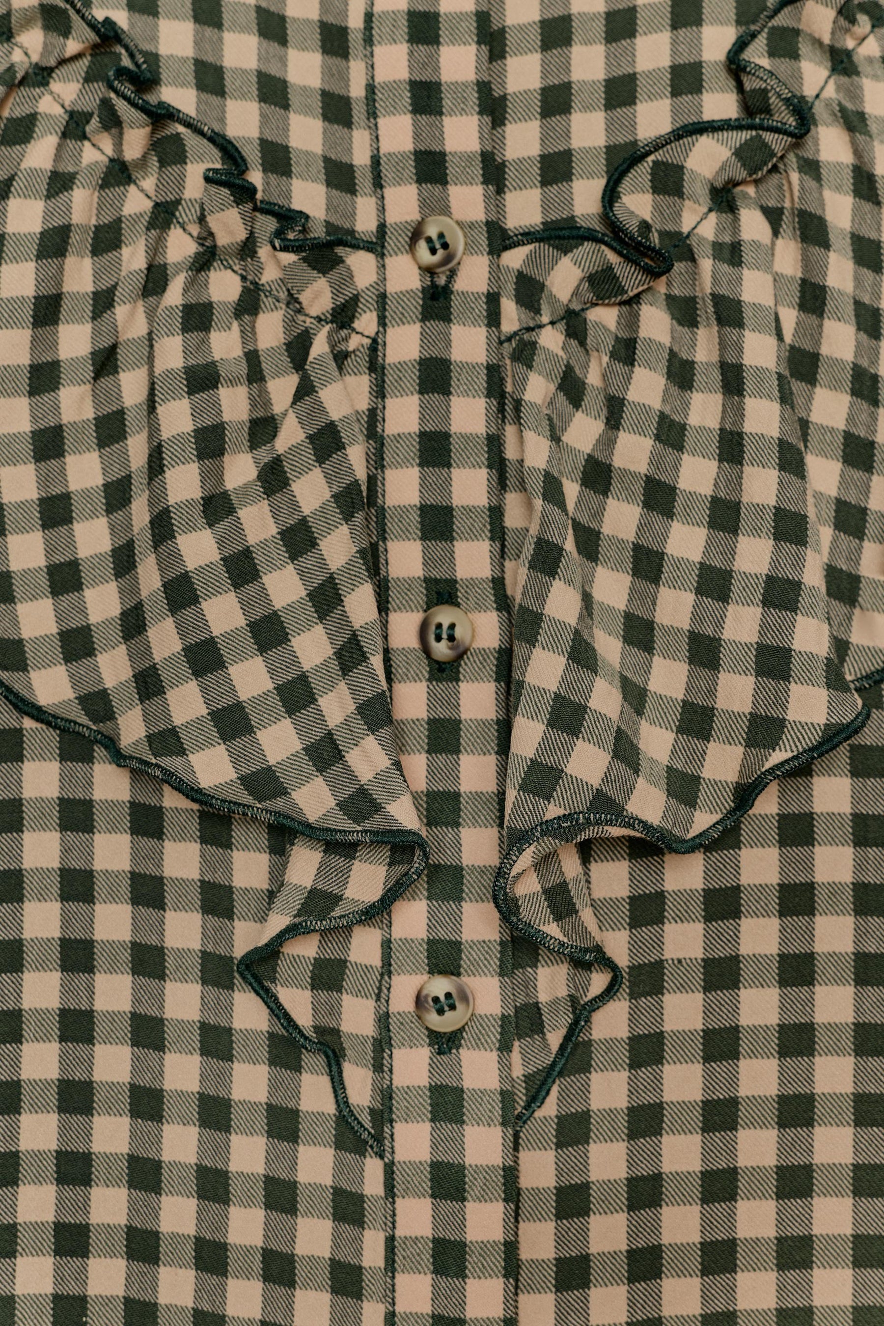 Ruffled Gingham Blouse