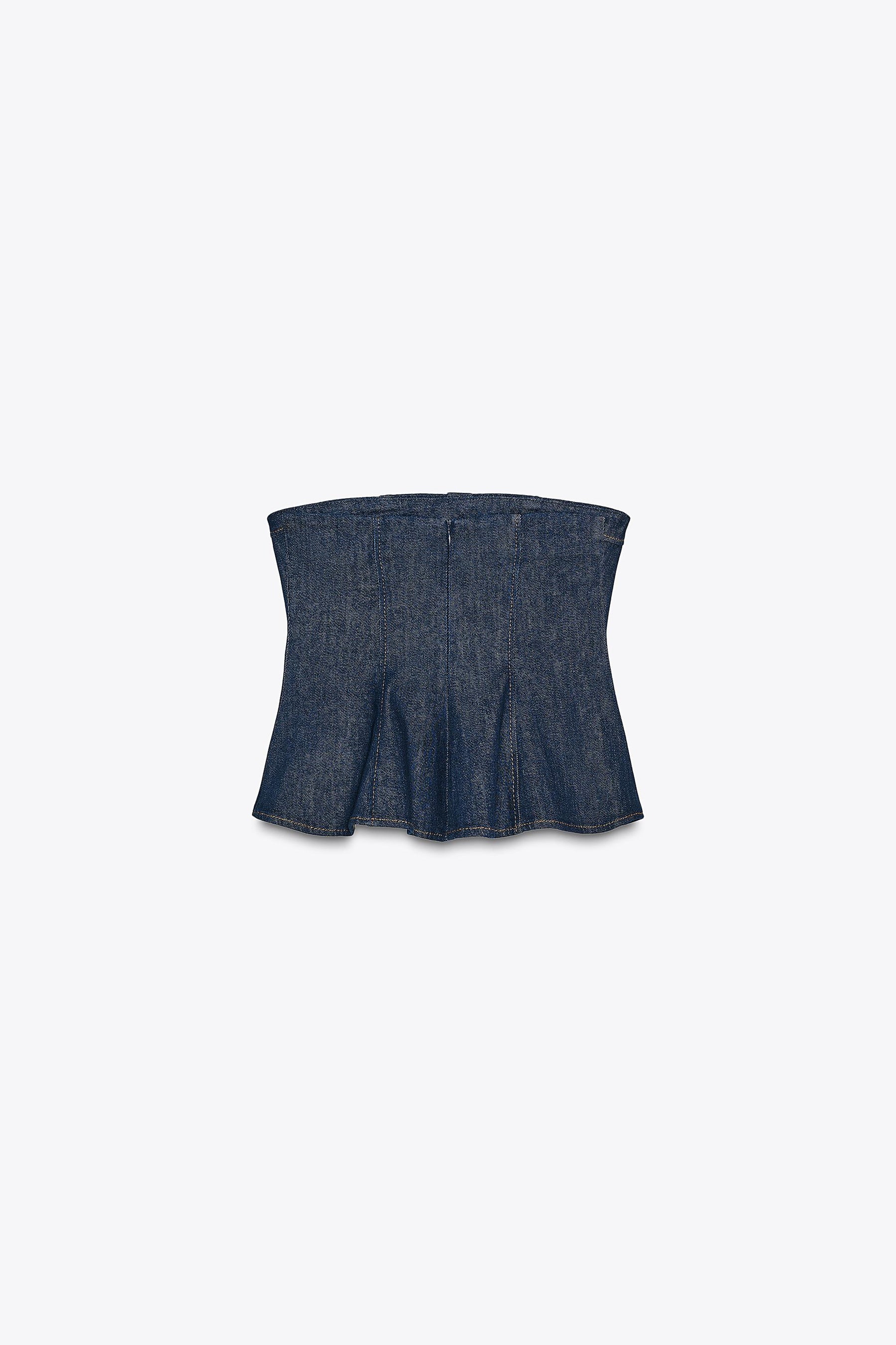 Denim Peplum Top