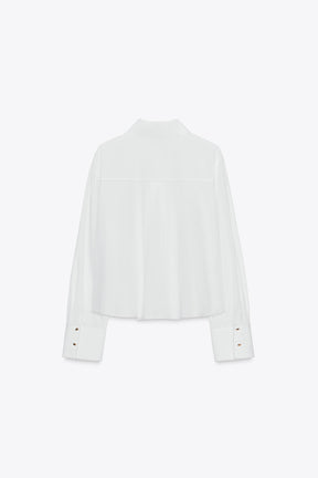 Topstitched Poplin Shirt