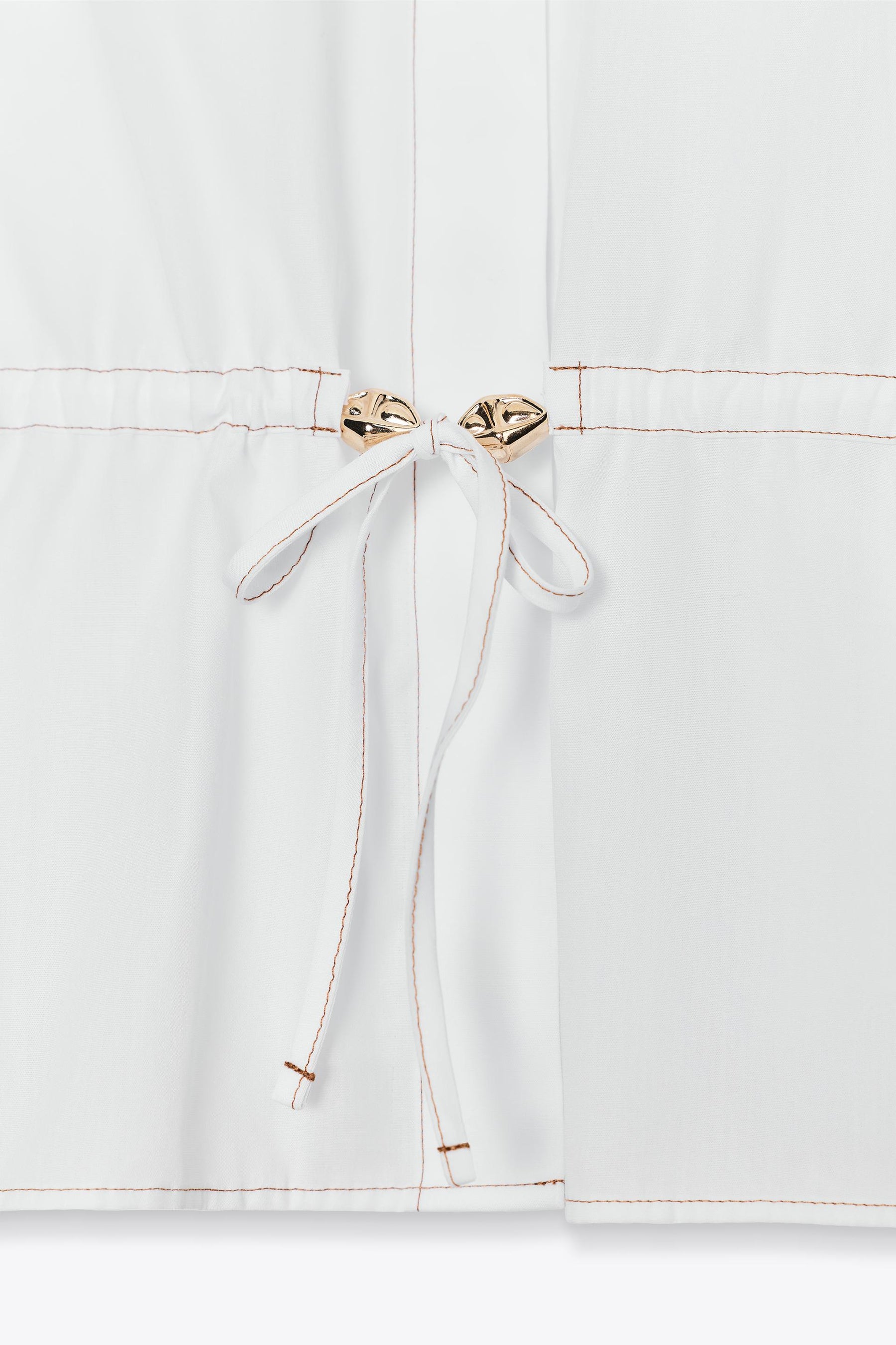 Topstitched Poplin Shirt