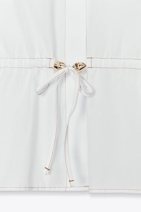 Topstitched Poplin Shirt