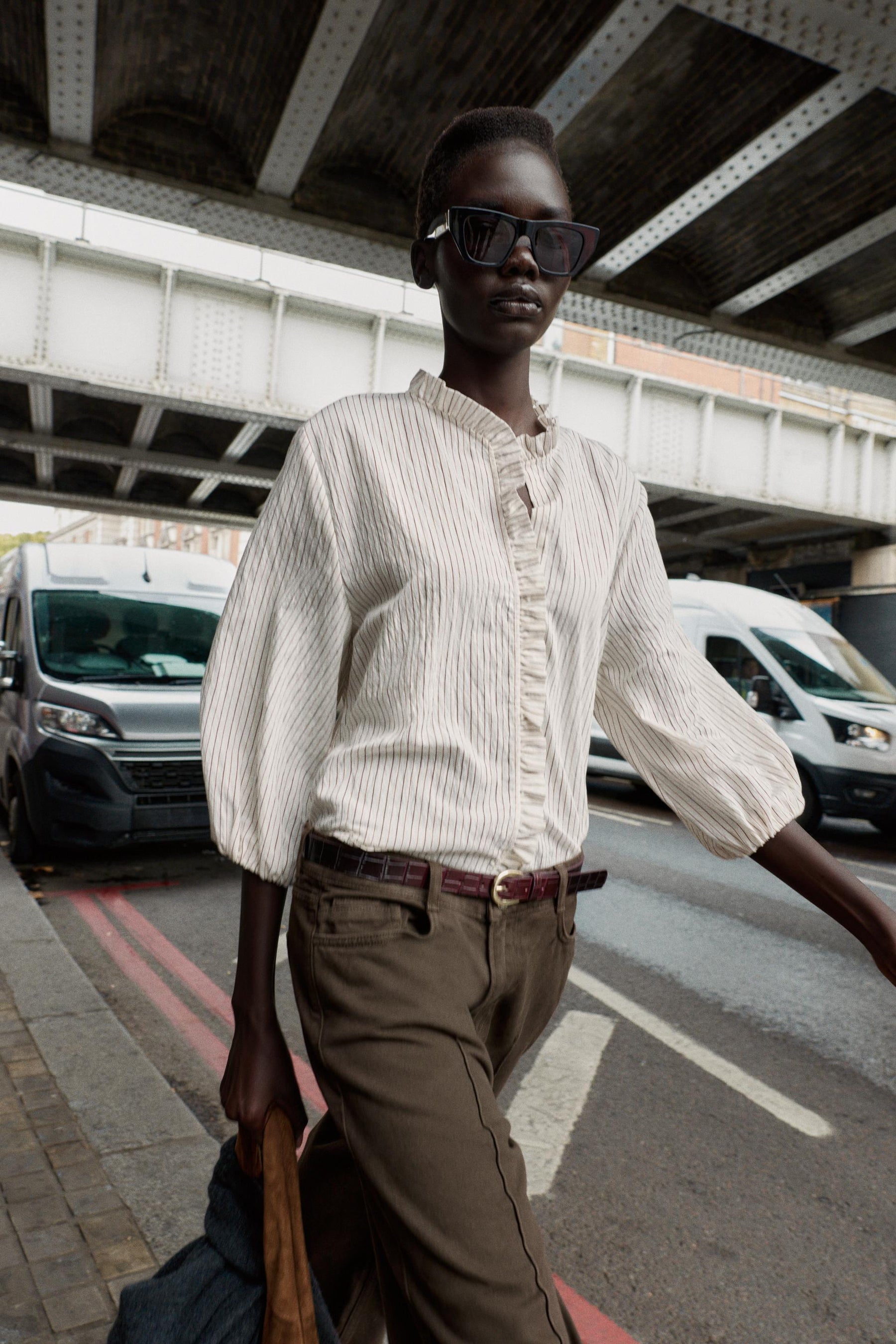 Striped Ruffled Shirt