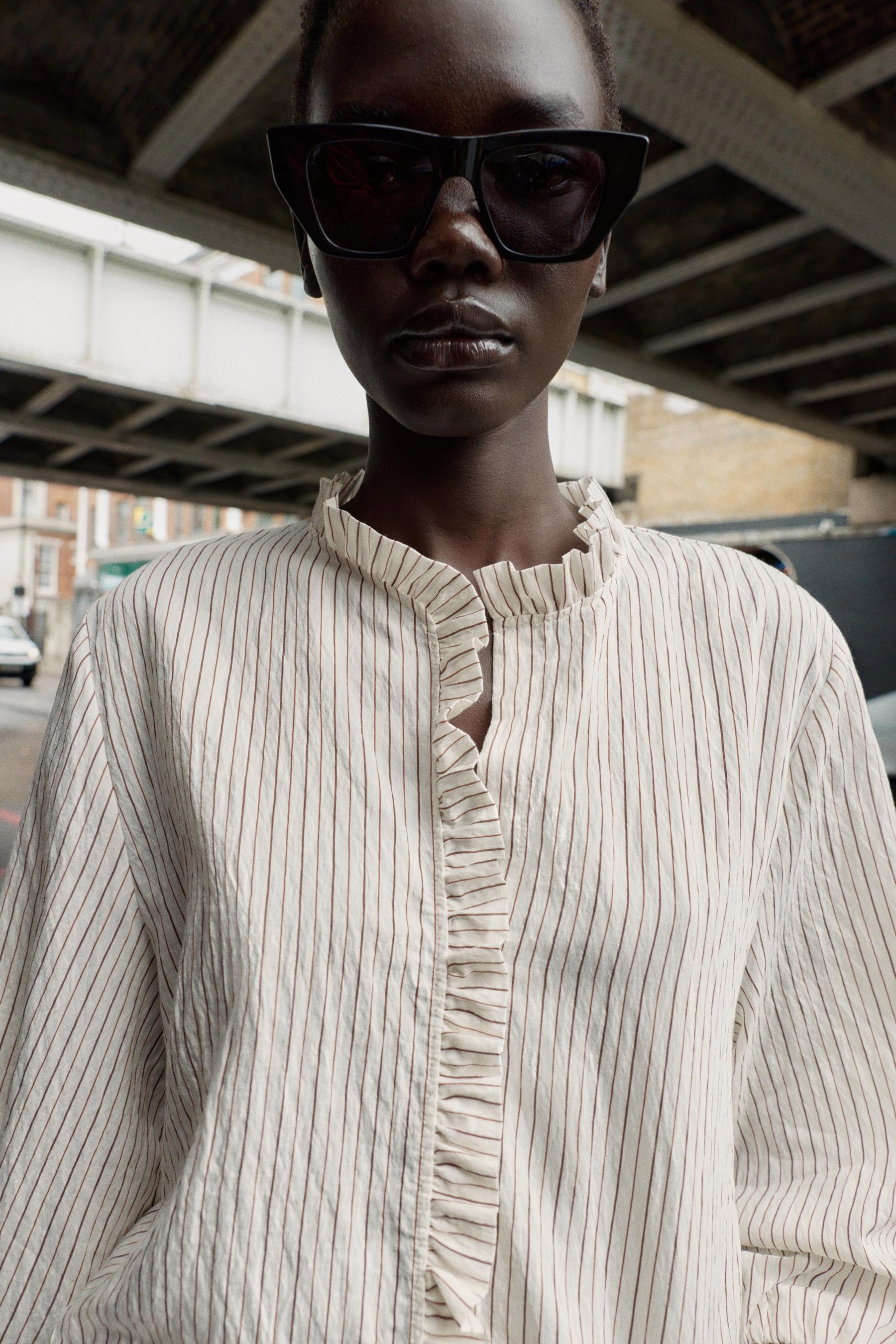 Striped Ruffled Shirt